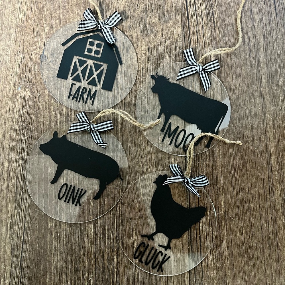 Farmhouse Christmas ornaments